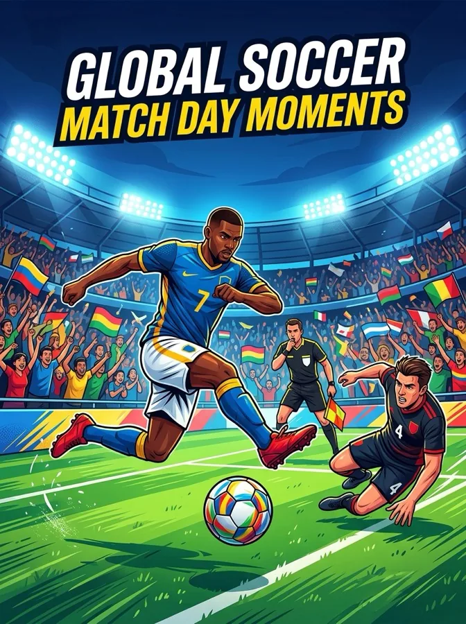 Global Soccer coloring book cover art