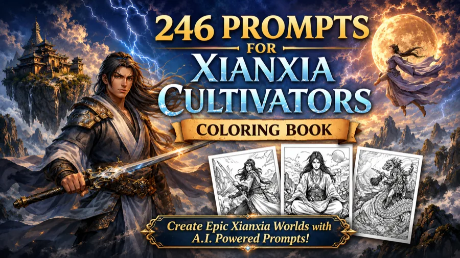Xianxia Cultivators coloring book cover art